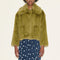 SAMDI Jude Faux Fur Coat in Pistachio