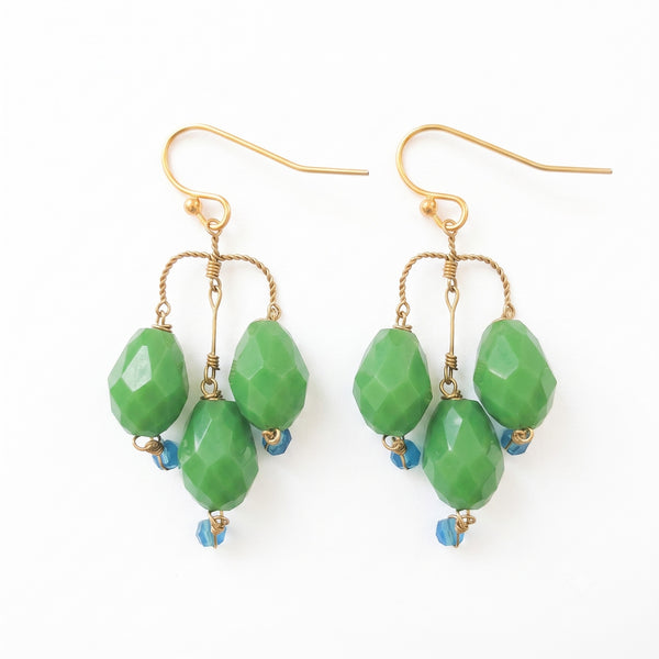 PHILIPPA KUNISCH Small Bell Earrings in Green