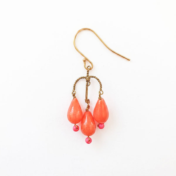 PHILIPPA KUNISCH Small Bell Earrings in Pink