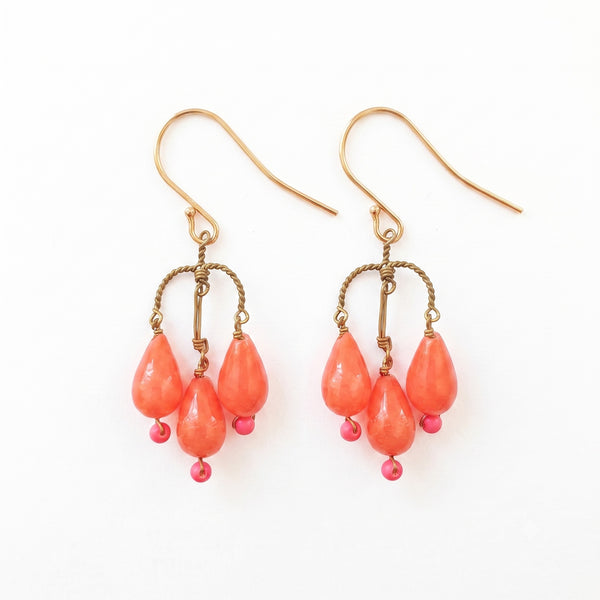 PHILIPPA KUNISCH Small Bell Earrings in Pink