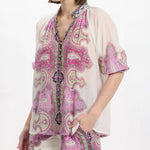 MISS JUNE Dulce 3/4 Sleeve Shirt in Pink