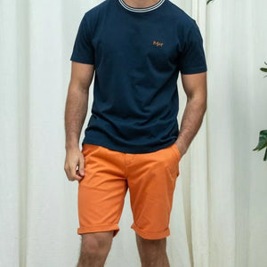 Beach Horizon Cord Shorts in Terracotta Orange