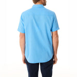 MOUSQUETON Silek Plain Short Sleeve Shirt in Sky Blue