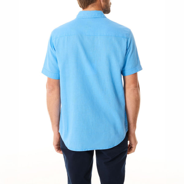 MOUSQUETON Silek Plain Short Sleeve Shirt in Sky Blue