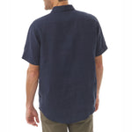 MOUSQUETON Silek Plain Short Sleeve Shirt in Navy