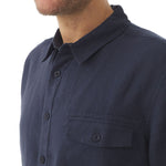 MOUSQUETON Silek Plain Short Sleeve Shirt in Navy