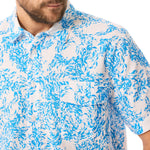 MOUSQUETON Silek Fish Print Short Sleeve Shirt  in Sky Blue