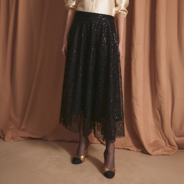 SOPHIE + LUCIE Capa Beaded Skirt in Black