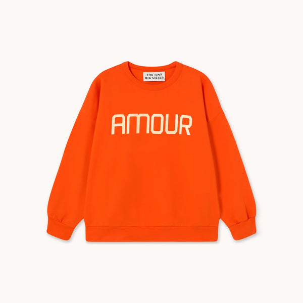 THE TINY BIG SISTER Amour Sweatshirt in Orange