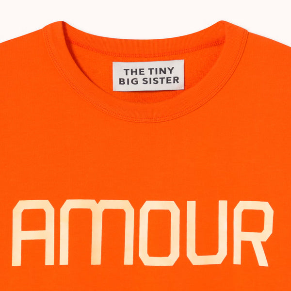 THE TINY BIG SISTER Amour Sweatshirt in Orange