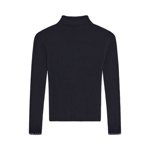 MAISON HOTEL Dolcevita Sweater in Navy