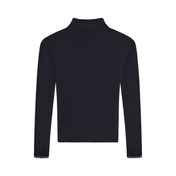 MAISON HOTEL Dolcevita Sweater in Navy