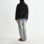 WAX LONDON Tate Paisley Jacquard Fleece Jacket in Black and Brown