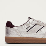 ALOHAS Tb.490 Grain Shimmer Leather Sneakers in Silver/Burgundy