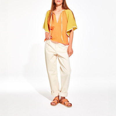 MAPOESIE Lita Zephyr Top in Orange/Khaki