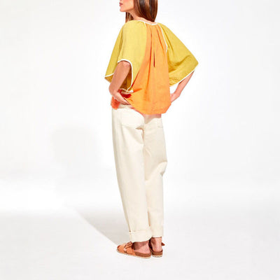 MAPOESIE Lita Zephyr Top in Orange/Khaki