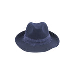 TRAVAUX EN COURS Felt Fedora Hat with Mohair Band in Navy