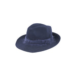 TRAVAUX EN COURS Felt Fedora Hat with Mohair Band in Navy