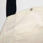 WAX LONDON Truman Tote Bag in Ecru/Navy
