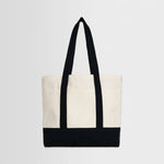 WAX LONDON Truman Tote Bag in Ecru/Navy