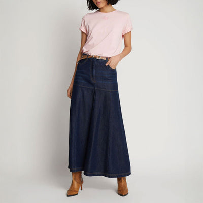 MUNTHE Tuxya Denim Skirt in Indigo