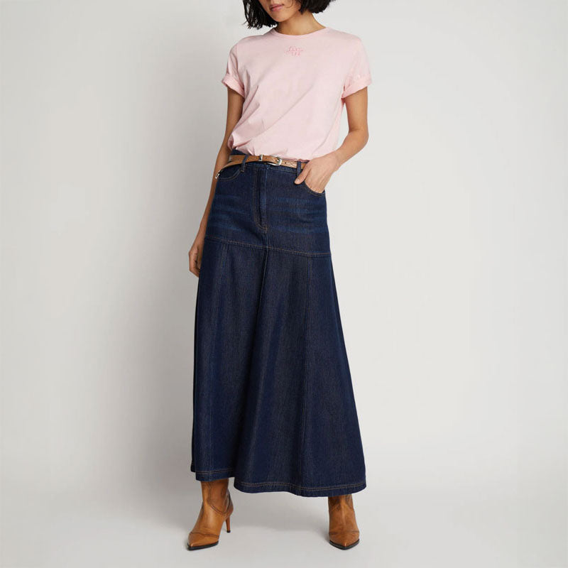 MUNTHE Tuxya Denim Skirt in Indigo