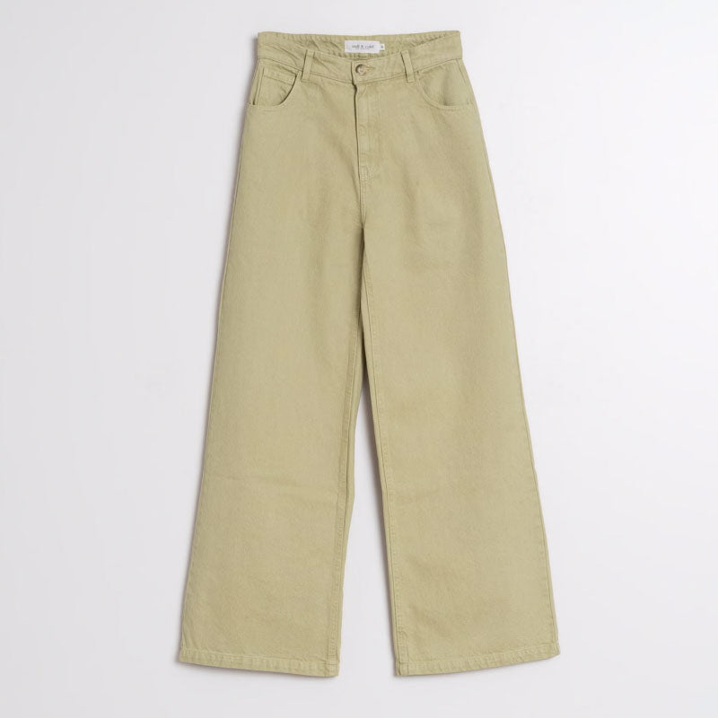 INDI & COLD Wide Leg Trousers in Military