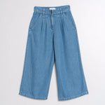INDI & COLD Wide Leg Denim Pants in Texan