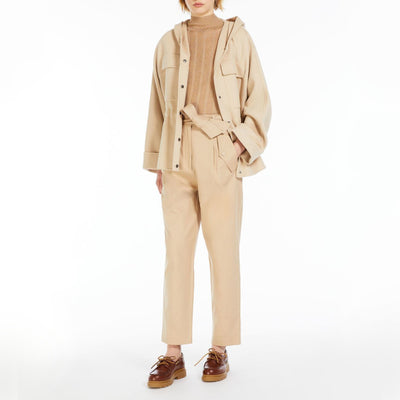 WEEKEND MAX MARA Occhio Cotton Trousers in Sand