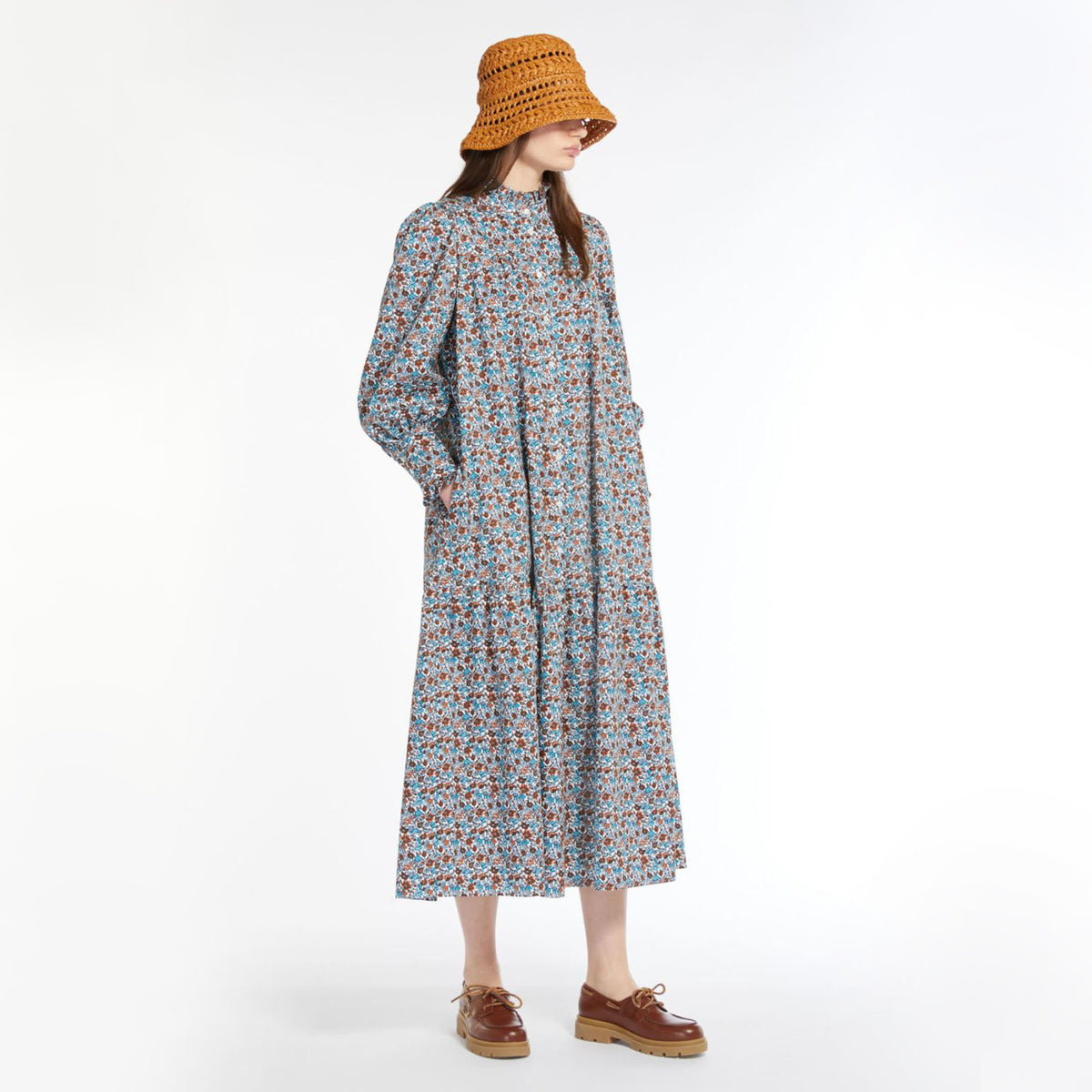 WEEKEND MAX MARA Timoteo Printed Twill Dress in White Flower