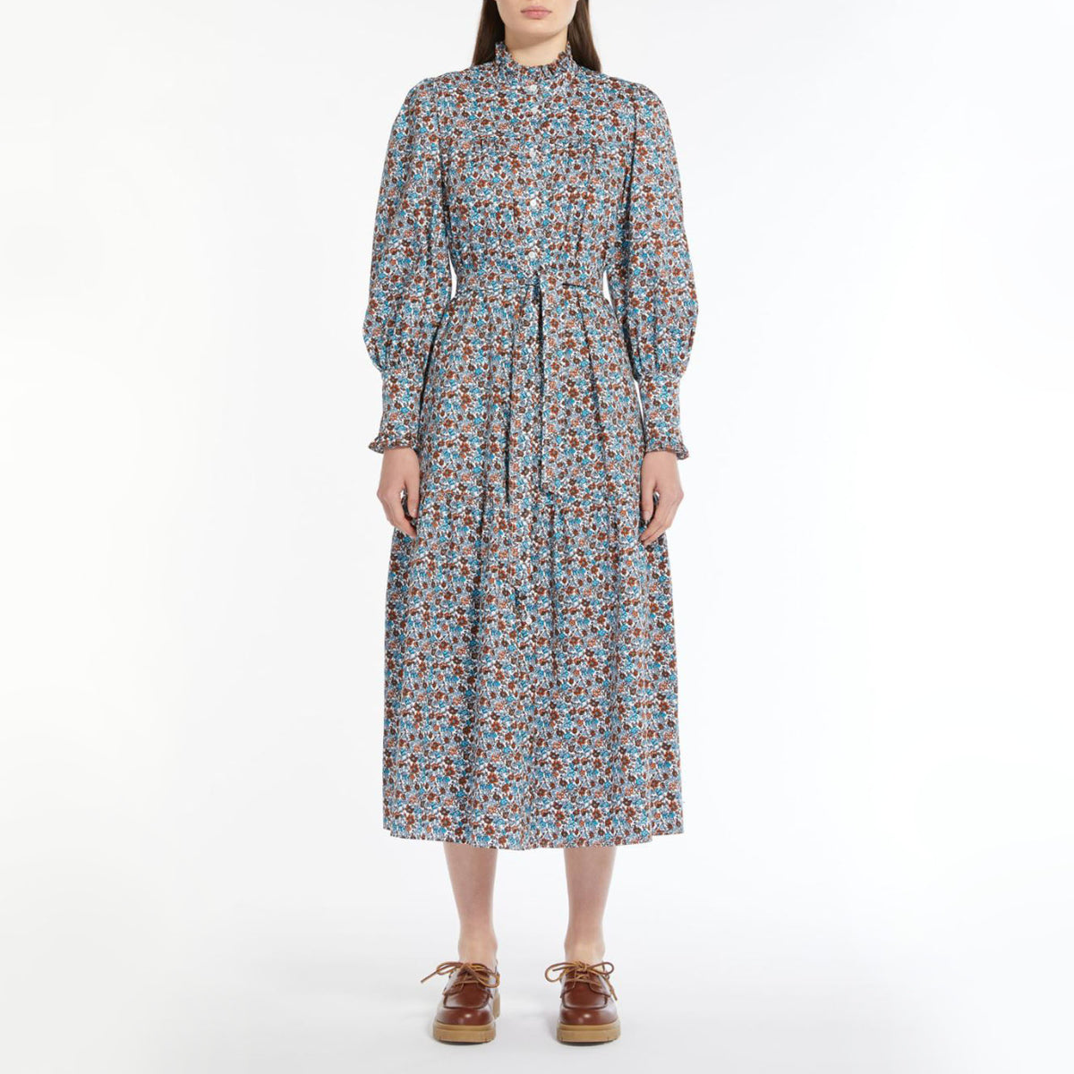 WEEKEND MAX MARA Timoteo Printed Twill Dress in White Flower