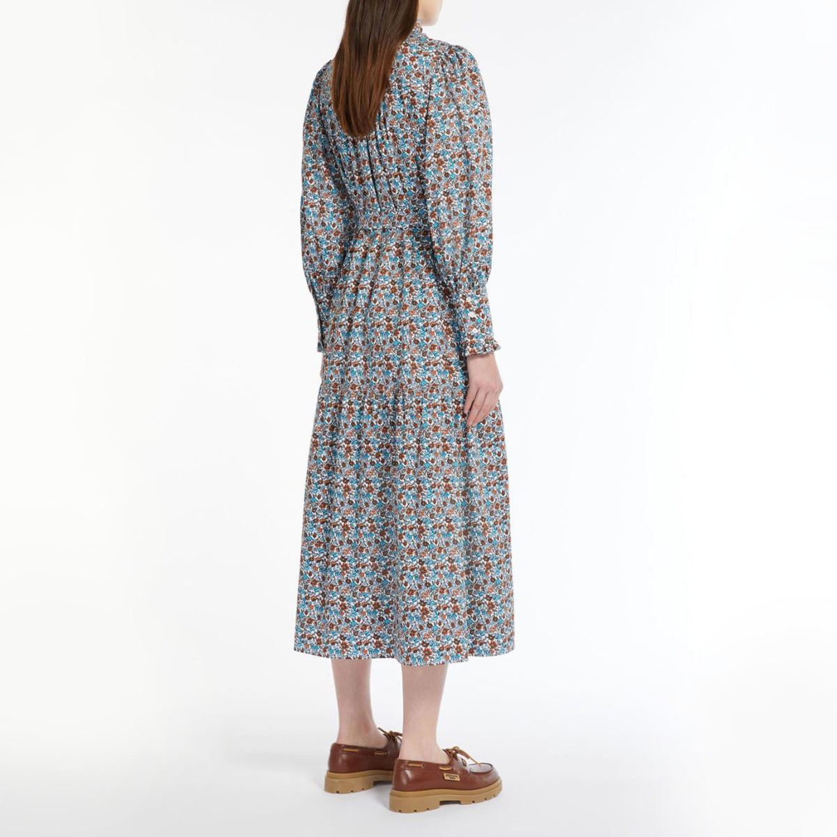 WEEKEND MAX MARA Timoteo Printed Twill Dress in White Flower