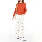 Linz Relaxed Fit Cotton Sweater in Orange