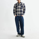 WAX LONDON Whiting Beatnik Overshirt in Navy Marine