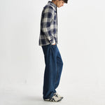 WAX LONDON Whiting Beatnik Overshirt in Navy Marine