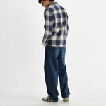 WAX LONDON Whiting Beatnik Overshirt in Navy Marine
