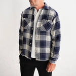 WAX LONDON Whiting Beatnik Overshirt in Navy Marine