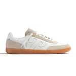 WUSHU Gong Nappa Leather Suede Sneakers with Gum Sole in White