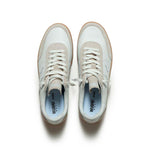 WUSHU Gong Nappa Leather Suede Sneakers with Gum Sole in White