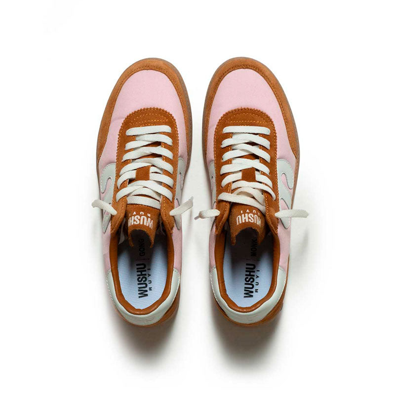 WUSHU Womens Gong Sneakers in Pink/Camel