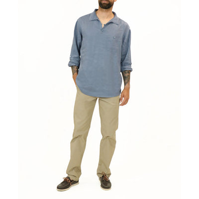 MOUSQUETON Yoanes Smock Style Shirt in Storm Grey
