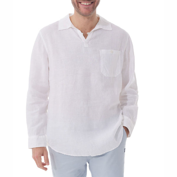 MOUSQUETON Yolan Long Sleeve Lightweight Shirt in White