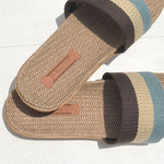 LES MAURICETTES Yvette Sandals in Light Blue/Natural/Navy Blue