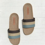 LES MAURICETTES Yvette Sandals in Light Blue/Natural/Navy Blue