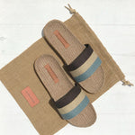 LES MAURICETTES Yvette Sandals in Light Blue/Natural/Navy Blue