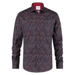 A FISH NAMED FRED Music Notes Shirt in Navy