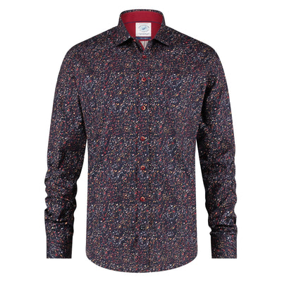 A FISH NAMED FRED Music Notes Shirt in Navy