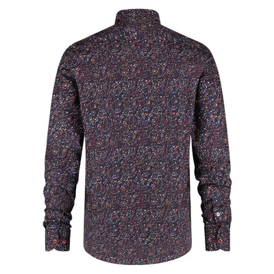 A FISH NAMED FRED Music Notes Shirt in Navy