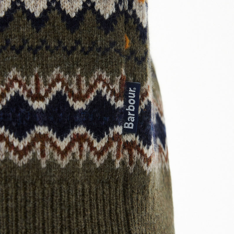 Case Fair Isle Crewneck Knit in Willow Green