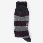 Houghton Stripe Socks in Fig/Asphalt